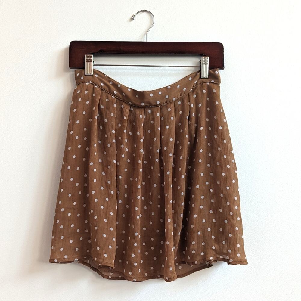 Old Navy Skirt Brown Polka Dot Flowy Women's Sz Small